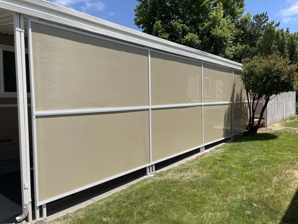 After: Carport awning, sun-shade screen wall